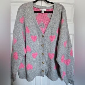 Cupcakes & Cashmere Hearts Cardigan -Size 3x